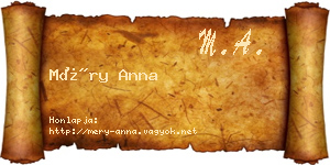 Méry Anna névjegykártya